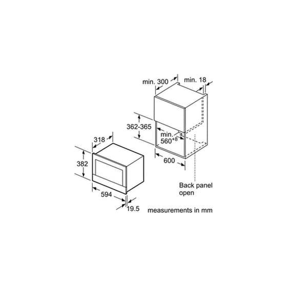 BOSCH BFL634GW1 21 Lt Εντοιχιζόμενος Φούρνος Μικροκυμάτων Λευκό image 7