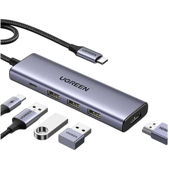 Ugreen Cm511 USB-C Docking Station με HDMI 4K PD Ethernet Γκρι image 1