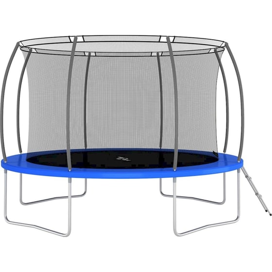 VidaXL Σετ Τραμπολίνου Στρογγυλό 366x80cm για έως 150kg - Μαύρο/ Γκρι/ Μπλε image 2