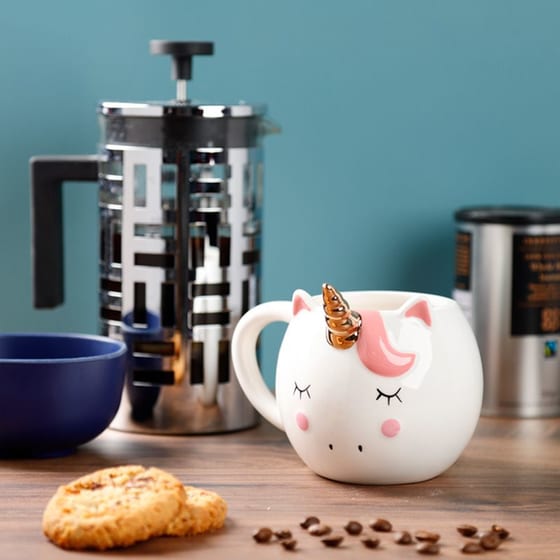 Κούπα Puckator Rainbow Unicorn Κεραμική 560 ml - Ροζ/Λευκή image 1