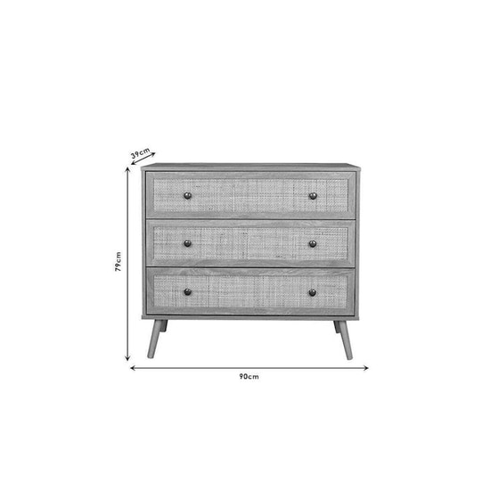 Ξύλινη Συρταριέρα Pakoworld Oslo  90x39x79cm - Sonoma image 5