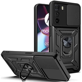 Θήκη Motorola Edge 30 - Techsuit Camshield με Κάλυμμα για την Κάμερα & μεταλλικό Ring Holder - Μαύρο