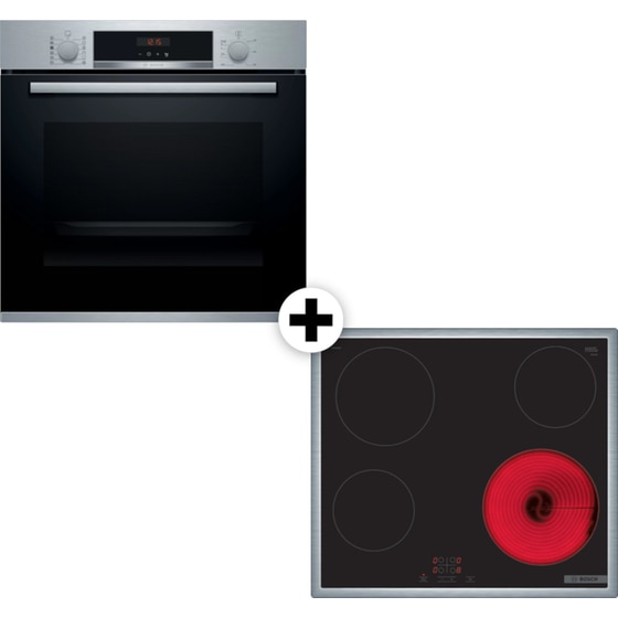 BOSCH HRA574BS0 & PKE645BA2E 71 Lt Inox Eντοιχιζόμενο Σετ Φούρνος και Εστία image 0