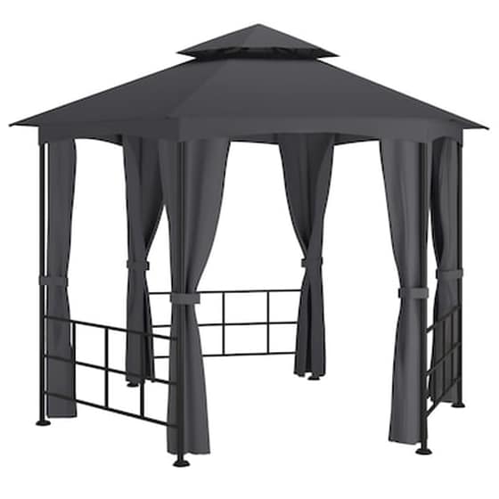 Κιόσκι Vidaxl Ατσάλινο με Καλλύματα 3.1x2.7cm - Ανθρακί image 3