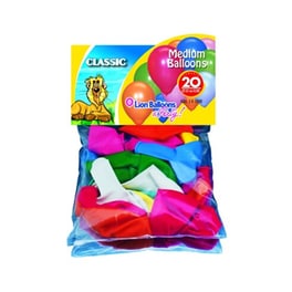 Μπαλόνια Αέρα Lion Medium Balloons PS R100 20 Tμχ - Πολύχρωμα