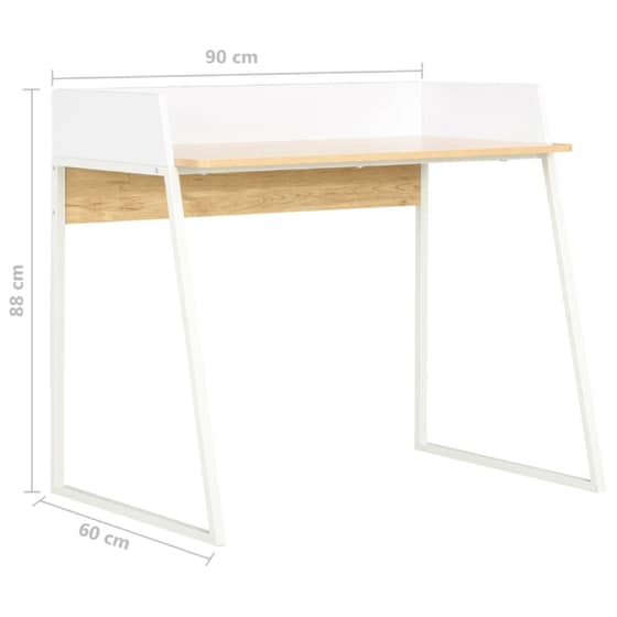 Γραφείο Μελέτης VidaXL από Μοριοσανίδα 90x60cm - Δρυός/Λευκό image 6