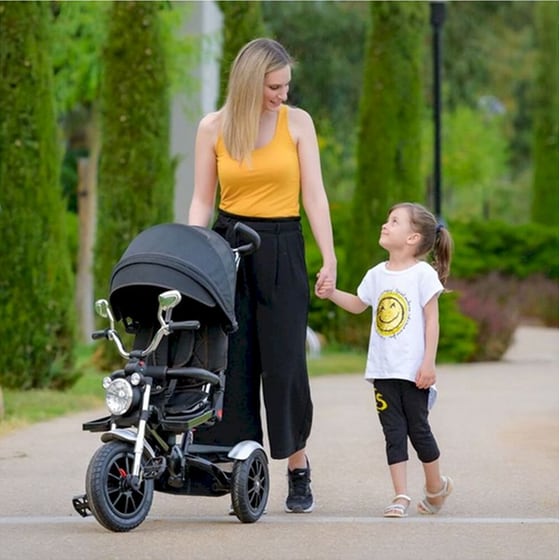 Παιδικό Ποδήλατο Τρίκυκλο Bebe Stars 360 Chopper 6 In 1,  814-188 - Μαύρο image 15