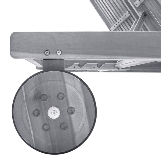 Ξαπλώστρα VidaXL από Μασίφ Ξύλο Ακακίας 200x118/123x30/62/76/85 cm - Γκρι/Κόκκινο image 4