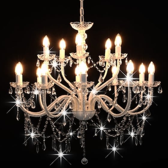 Vidaxl Πολυέλαιος 2 Επιπέδων Λευκός Με 15 Ντουί Ε14 image 2