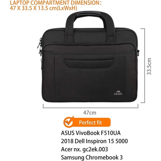 Τσάντα Laptop Matein 1172 17" Αδιάβροχη - Μαύρο image 4