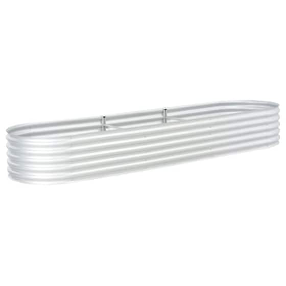 Vidaxl Ζαρντινιέρα Υπερυψωμένη Ασημί 320x80x44 Εκ. Γαλβανισμ. Χάλυβας image 4