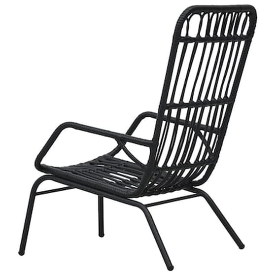 Καρέκλα Κήπου Vidaxl από Συνθετικό Ρατάν 75x53.5x90cm - Μαύρη image 4