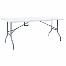 Vidaxl Τραπέζι Κήπου Πτυσσόμενο Λευκό 180 X 72 X 72 Εκ. Από Hdpe