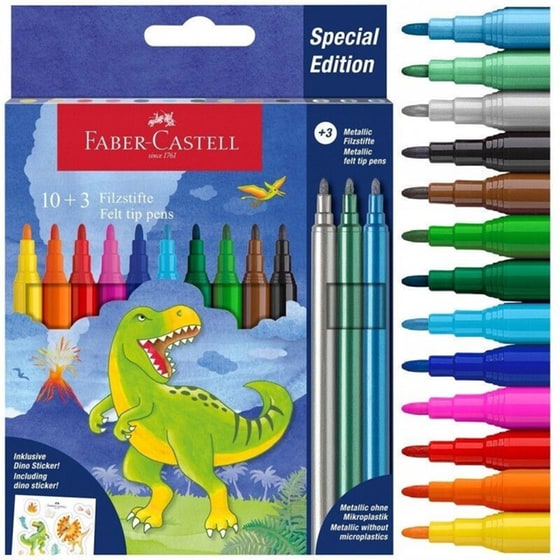 Μαρκαδόροι Ζωγραφικής Faber Castell Δεινόσαυρος Metallic (13 Τεμάχια) image 2
