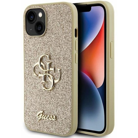 Θήκη Apple iPhone 13/iPhone 14/iPhone 15 4G - Guess Glitter Script Big - Χρυσό image 0