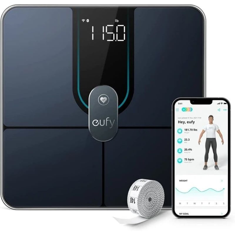 Ψηφιακή Ζυγαριά Σώματος Anker Eufy Smart P2 Pro με Heart Rate Μαύρο