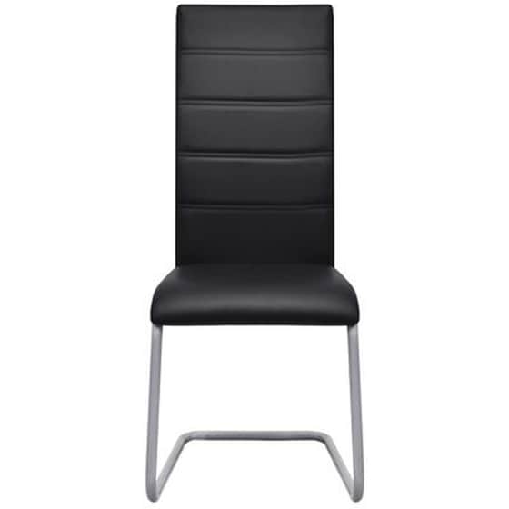 Καρέκλες Τραπεζαρίας Vidaxl «πρόβολος» από Συνθετικό Δέρμα 4 Τμχ - Μαύρες image 2