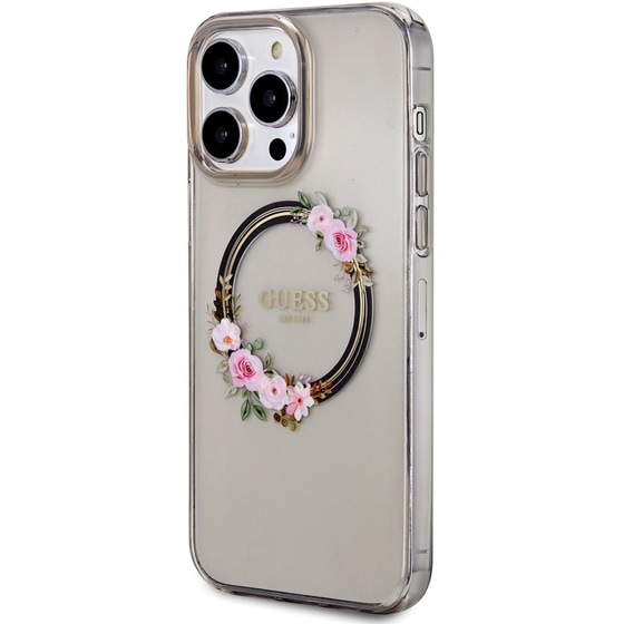 Θήκη Apple iPhone 14 Pro - Guess Flowers Wreath Collection Magsafe Hard Case - Μαύρο image 3