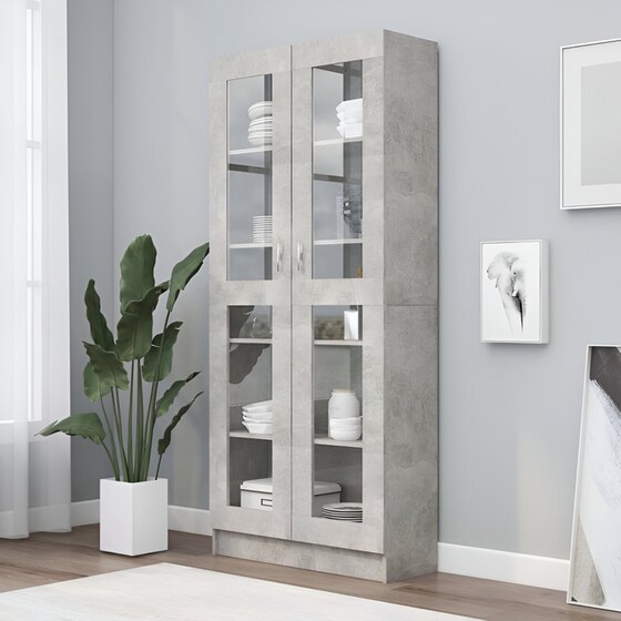 Βιβλιοθήκη VidaXL Βιτρίνα από Μοριοσανίδα  82.5x30.5x185.5 cm - Γκρι image 2