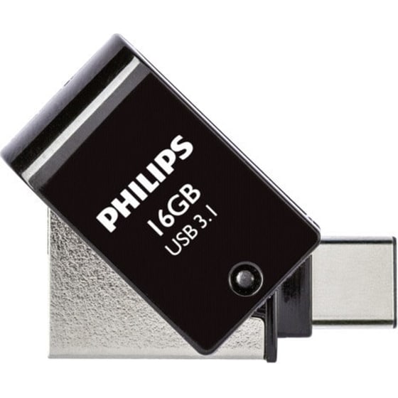 Philips 2-in-1 16GB USB 3.1 Stick με σύνδεση USB-C Μαύρο image 0