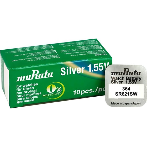 Μπαταρίες Για Ρολόγια Murata Silver Oxide No364 SR621SW 1.55V 10τμχ image 0