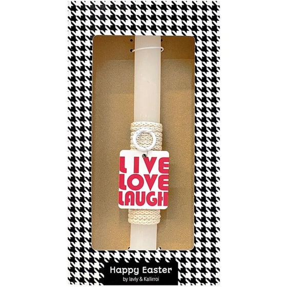 Λαμπάδα&nbsp;Οβάλ Kallirroi&nbsp;Charm&nbsp;Live&nbsp;Love&nbsp;Laugh image 0