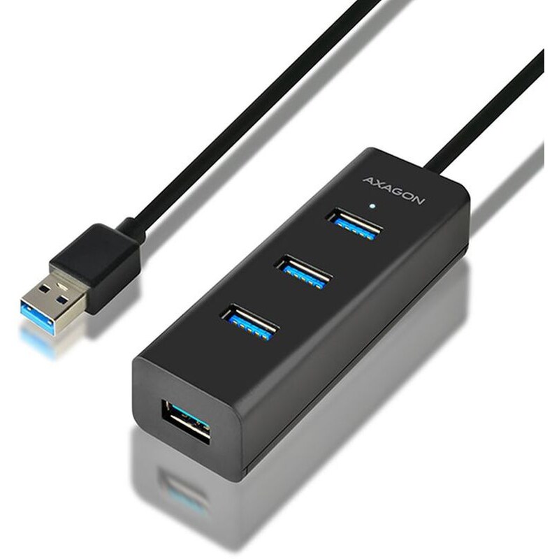 Axagon HUE-S2BL USB Hub 4 σε 1 USB-A - Μαύρο
