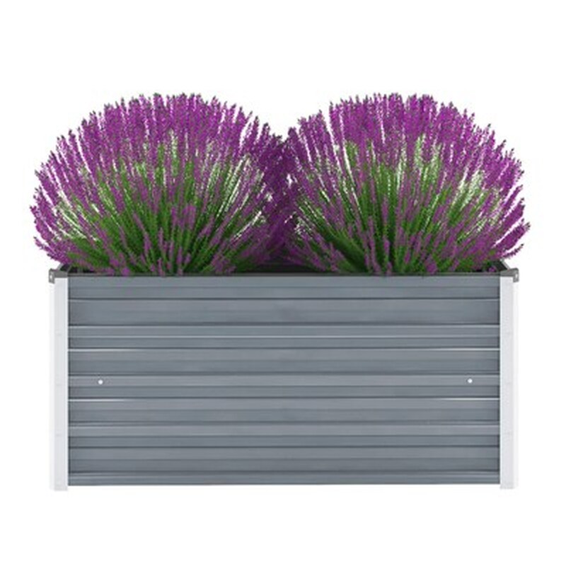 Vidaxl Ζαρντινιέρα Υπερυψωμένη Γκρι 100x40x45 Εκ. Γαλβανισμ. Χάλυβας