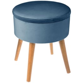 Σκαμπό Σαλονιού Spitishop A-s Tess Velvet Blue 140331a 37x37x43.5cm - Μπλε