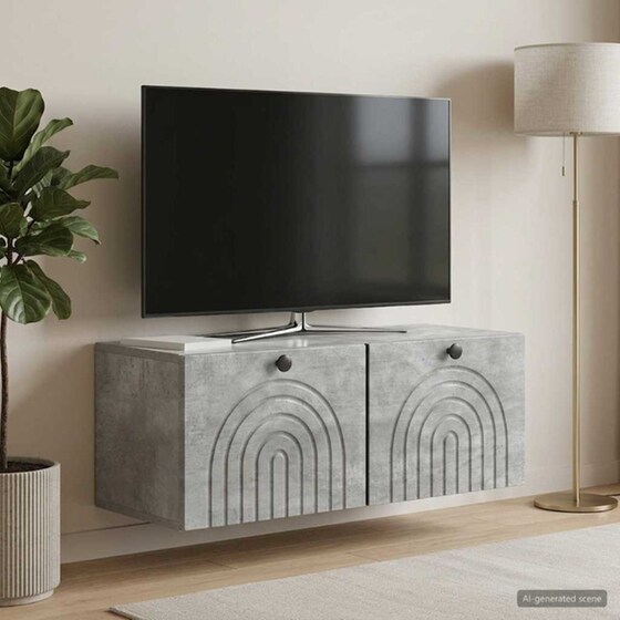 Επιτοίχιο Έπιπλο Τηλεόρασης VidaXL 78.5x31x30 cm - Γκρι image 3