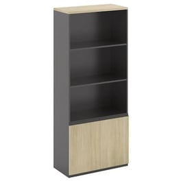 Βιβλιοθηκη Woodwell από Μελαμίνη 80x40x200 cm - Γκρι