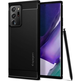 Θήκη Samsung Galaxy Note 20 Ultra - Spigen Rugged Armor Ανθεκτική Σιλικόνης - Matte Black (acs01391)