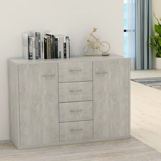 Vidaxl Μπουφές Γκρι Του Σκυροδέματος 88 X 30 X 65 Εκ. Από Μοριοσανίδα image 0