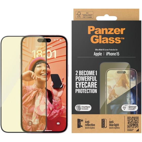 Προστατευτικό οθόνης Apple iPhone 15 - PanzerGlass Eyecare Screen Protection Screen Ultra-Wide Fit image 2