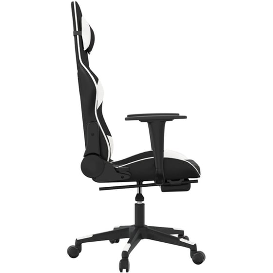 Καρέκλα Gaming VIDAXL 3143769 με Υποπόδιο από Τεχνητό Δέρμα - Μαύρο image 1