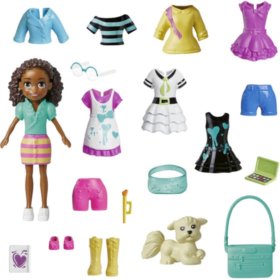 Mattel Κούκλα Polly Pocket με μόδες μεσαίο πακέτο - 6 σχέδια (1 τεμάχιο) image 4