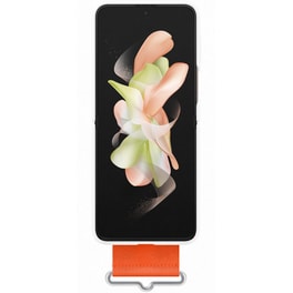 Θήκη Σιλικόνης Samsung Galaxy Z Flip 4 με Strap - Λευκό