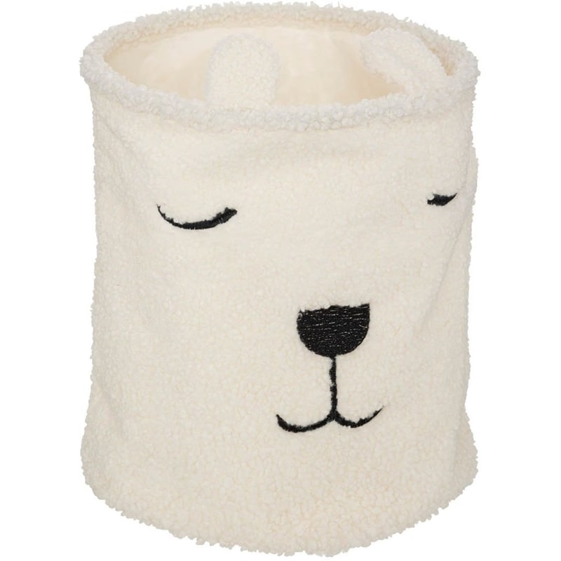 SPITISHOP Καλάθι Αποθήκευσης A-S Bouclette από Πολυεστέρα 35x40cm - Λευκό
