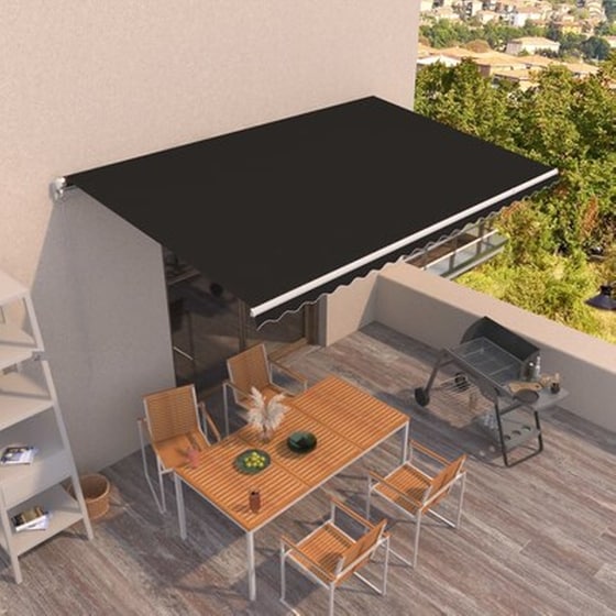 Τέντα Vidaxl Συρόμενη Χειροκίνητη 500x350cm - Ανθρακί image 1