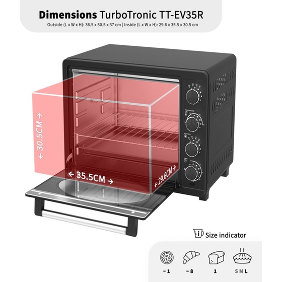 TURBOTRONIC TT-EV35R 35 Lt Τιρκουάζ Ηλεκτρικό Φουρνάκι image 9