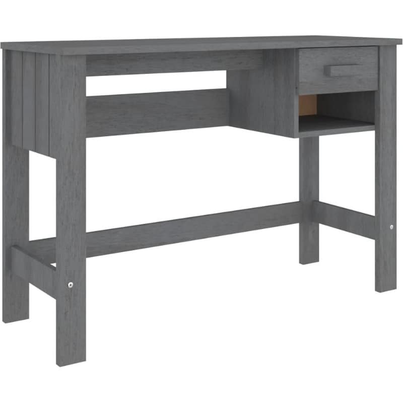 Γραφείο VidaXL Hamar από Μασίφ Ξύλο Πεύκου 110x40x75 cm - Σκούρο Γκρι