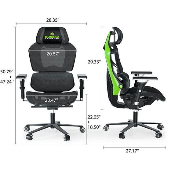 Gaming Καρέκλα Eureka Ergonomic Hybrid Typhon ERK-GC05-G από Ύφασμα image 1