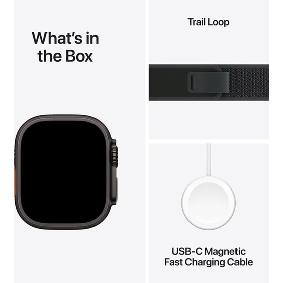 Apple Watch Ultra 2 GPS + Cellular 49mm Black Titanium Case with Black Trail Loop - S/M image 8