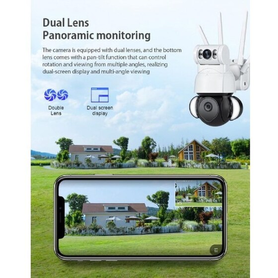 Ασύρματη IP Camera Sectec ST-428-4M-DL Λευκή 1080p Εξωτερική με WiFi & Αμφίδρομη Επικοινωνία image 3