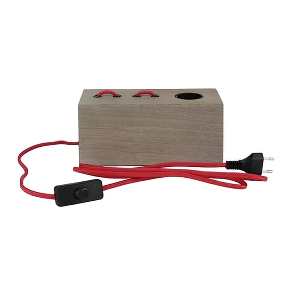 Διακοσμητικό Φωτιστικό Aria Trade Ξύλινο 20x9x9 cm - Γκρι image 1