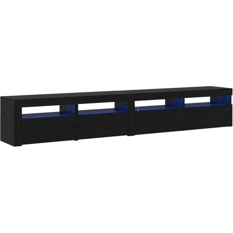 Έπιπλο Τηλεόρασης VidaXL με LED 2 τμχ 240 x 35 x 40 cm - Μαύρη Οξιά