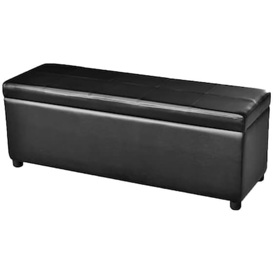 Σκαμπό Σαλονιού Ταμπουρέ Vidaxl  Με Αποθηκευτικό Χώρο Ξύλινο - Μαύρο image 0