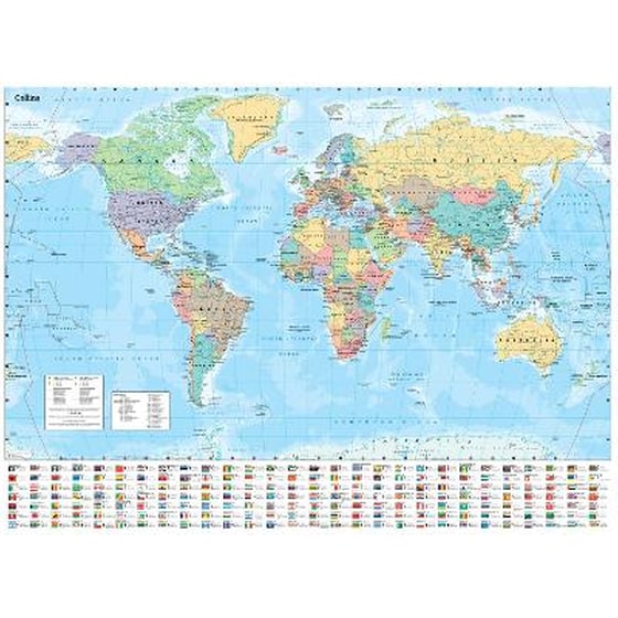 Collins World Wall Paper Map image 0