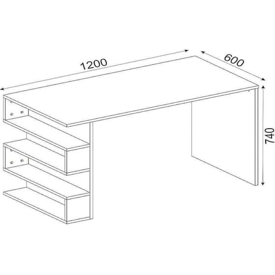 Γραφείο ArteLibre Cleora από Μοριοσανίδα/Μελαμίνη 120x60x74cm - Λευκό/Μαύρο image 4