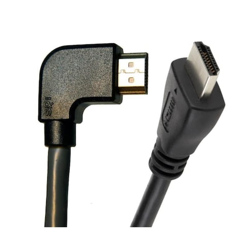 POWERTECH Powertech Καλώδιο Hdmi (μ) 19pin 1,4v, 90° Left, 1.5m, Black